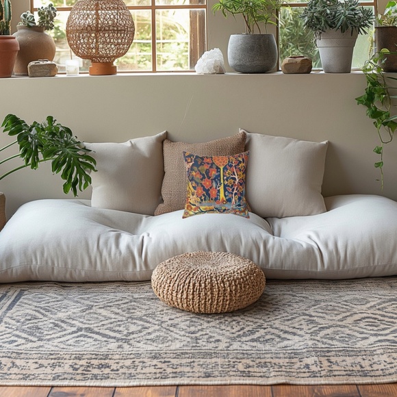 Room Pillow boho century Persian Garden Exotic Flora Middle Eastern Botanical - Picture 4 of 4